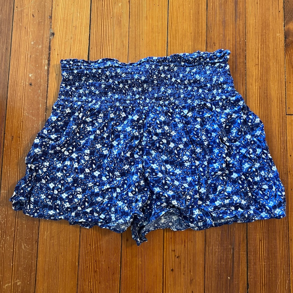 Blue Floral Women's Shorts